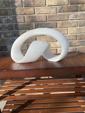Modern Abstract Loop Sculpture - White